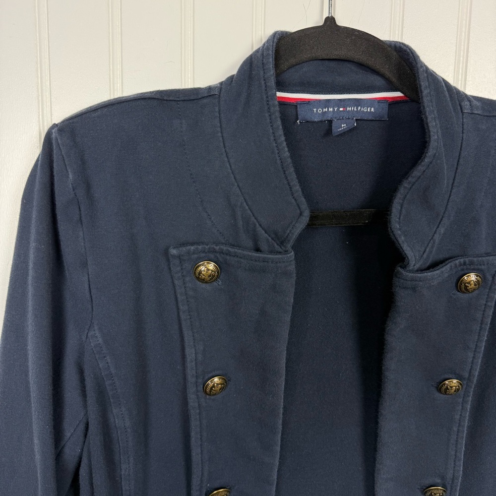 Tommy Hilfiger Navy Military Band Jacket Button Detail Blazer Size M - Picture 3 of 10